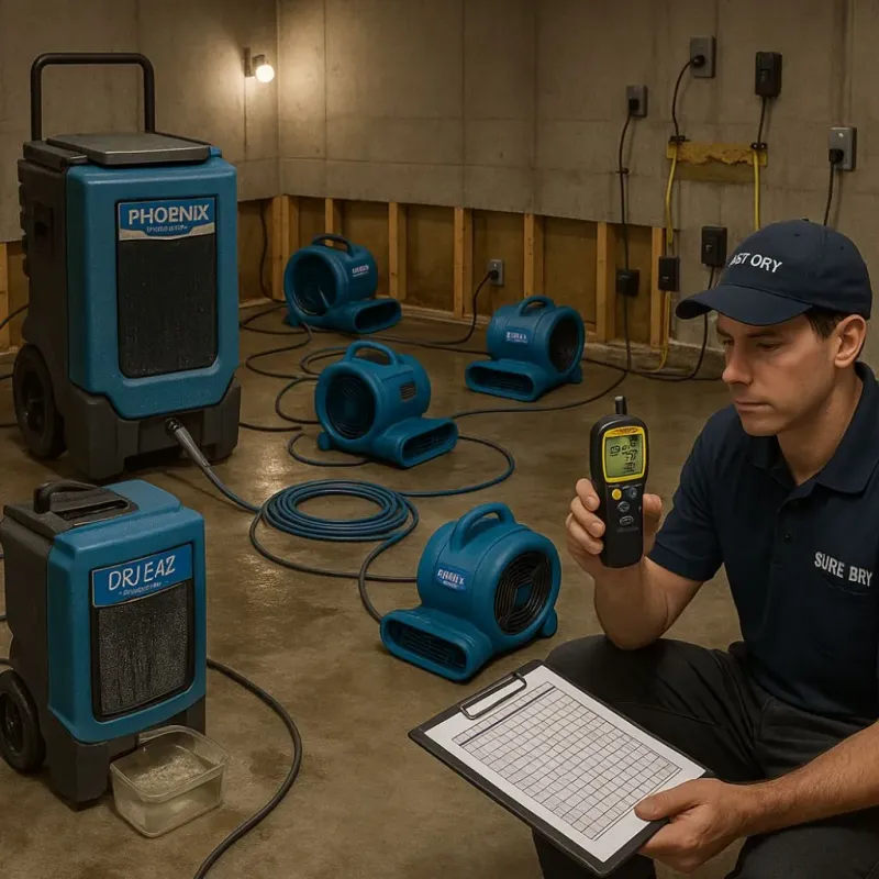 Structural Drying and Dehumidification process in Oroville East, CA